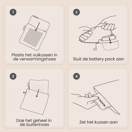 Auronic Heat Cushion - Teddy - 45x60 - Sans fil - Rechargeable - Coussin électrique - Infrarouge - Anthracite