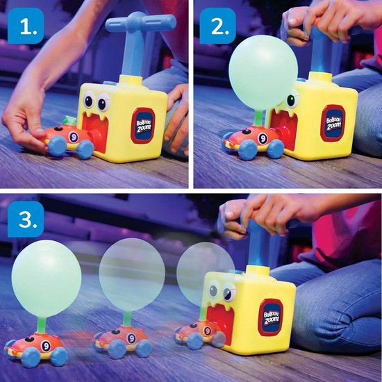 Mediashop Balloon Zoom - Jouet « voiture ballon » pour les enfants à partir de 3 ans - avec modes « voiture » et « fusée » - brille dans le noir