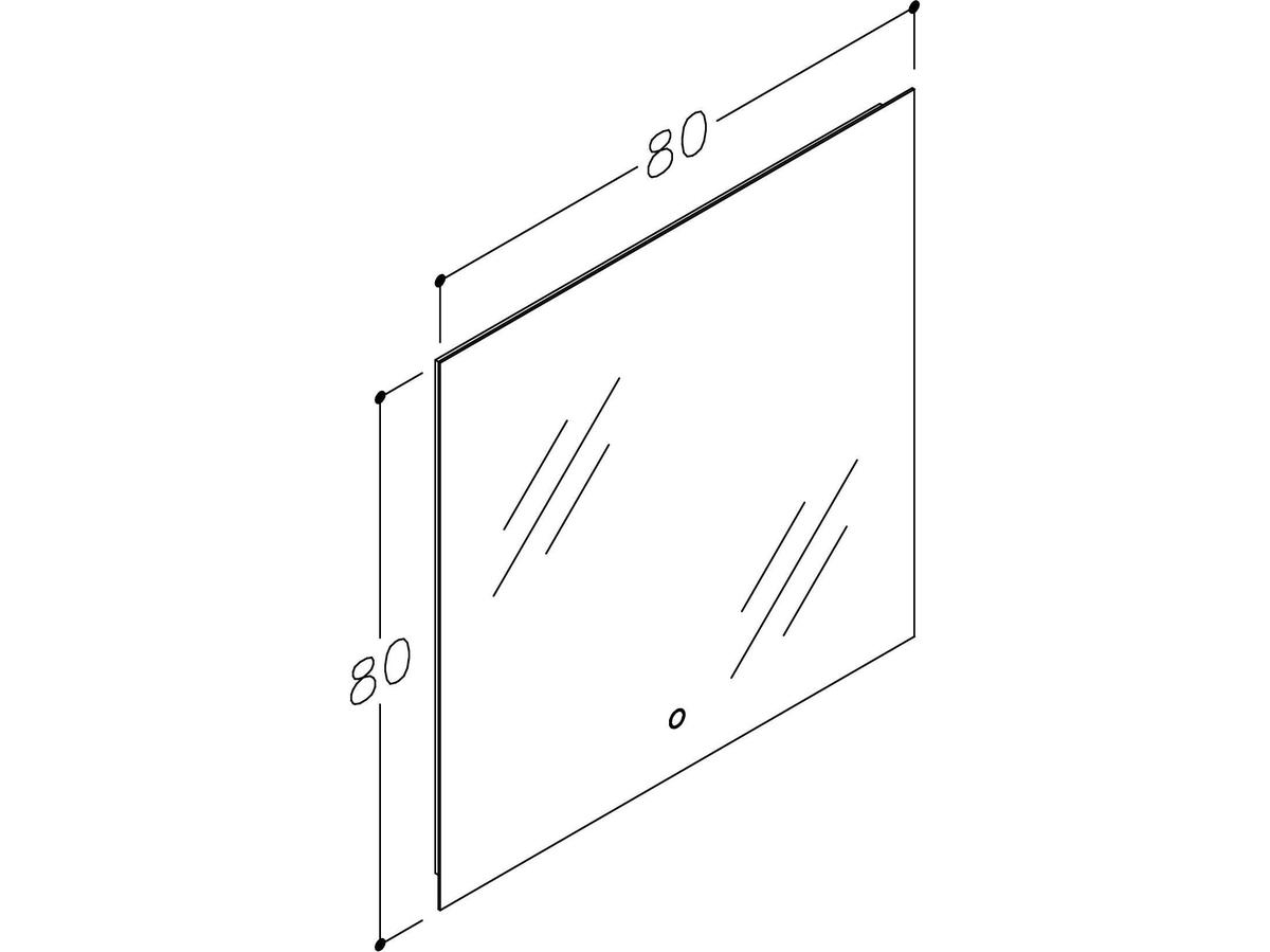 Ensemble de meubles de salle de bains Kame Gama - Chêne brun - Miroir inclus - 80 cm