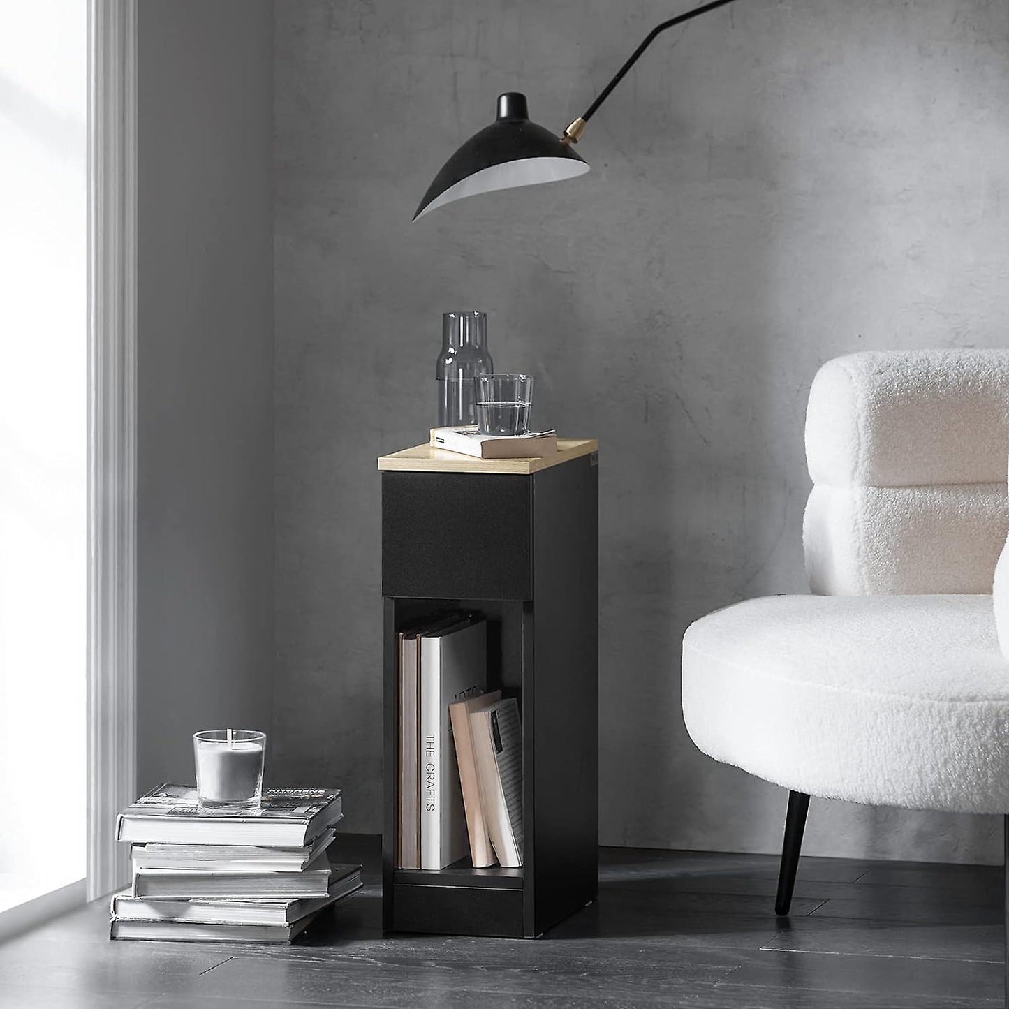 SoBuy - Table de nuit Table d'appoint Table de lampe - 20x35x60 cm - Noir