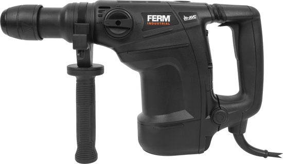FERM Industrial - HDM1043P - Marteau perforateur - 1100W - Force de frappe 1-7 Joule - 6kg - Multi-vitesse - Perçage au marteau - Burinage - Burinage rotatif - Tête burineur SDS-max - Démarrage progressif - Vitesse variable - Mallette de rangement - - FER