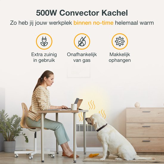 Atlantic Ecoflex - Radiateur convecteur électrique - thermostat - mural - chauffage salle de bain - 500 Watt