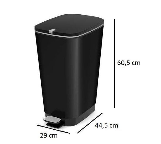 Poubelle à pédale Kis Chic Bin - 50L - Noir - Taille L
