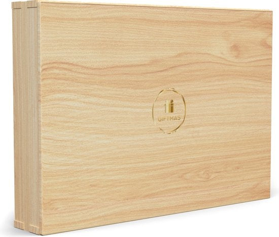Giftmas Boules de Noël en bois - Décorations de Noël pour l'intérieur - Boule de Noël en bois - Noël - 10 Formes - ?7.5cm - 50 Pièces
