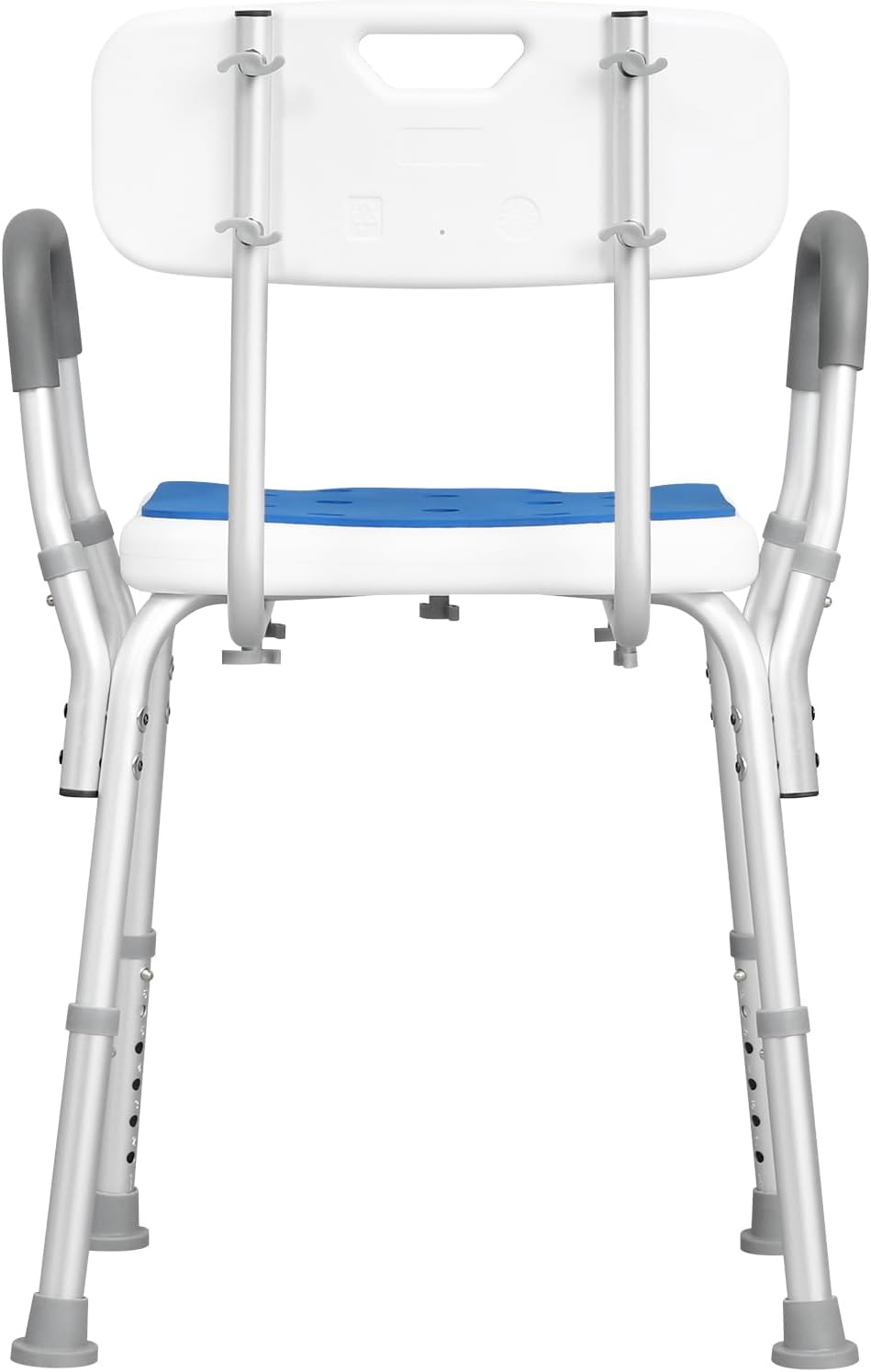 Chaise de douche Eugad - Max. 130 kg - Hauteur réglable - 47 x 39 x 84 cm - Bleu / Blanc