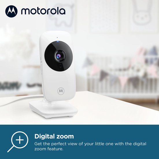 Babyphone Motorola Nursery avec caméra - Baby Monitor VM482 - Caméra pour bébé avec écran couleur de 2,4 pouces, communication bidirectionnelle, capteur de température et vision nocturne infrarouge - Portée de 300 m
