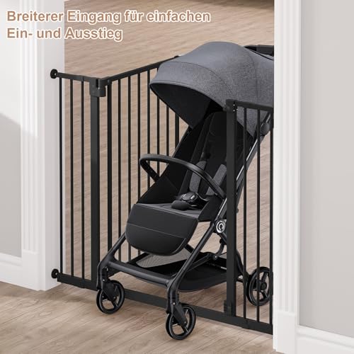 Barrière de sécurité Woltu pour escaliers et portes - noire - 75-97 cm