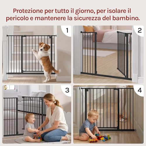 Woltu Barrière de sécurité pour enfants pour escaliers et portes Blanc 75-107 cm