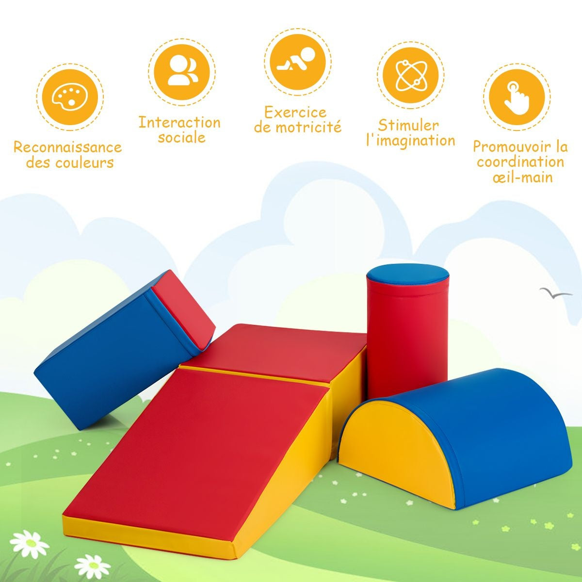 Blocs de construction en mousse Coast, Large X, 5 pièces