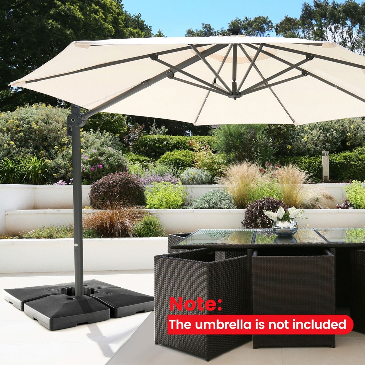 Pied de parasol Coast Vulbare - 4 pièces - empilable - noir
