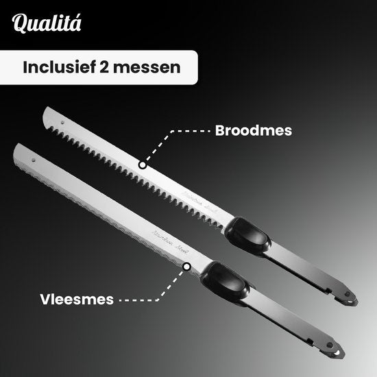 Qualitá® Couteau électrique - Couteau à pain électrique Couteau à viande - Trancheur de pain