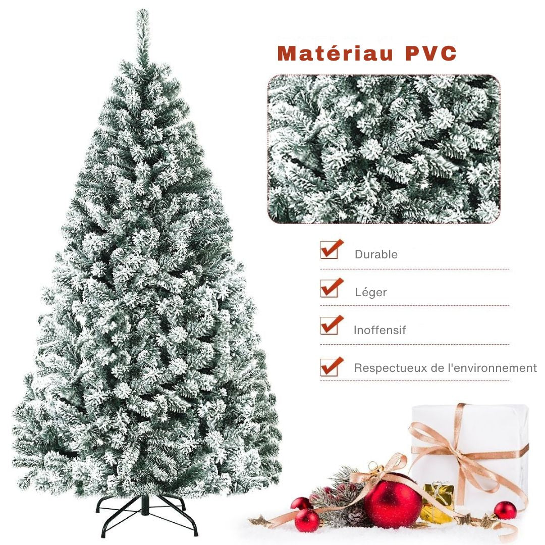 Arbre de Noël artificiel Snowy Coast - Avec support métallique - 180 cm - Vert