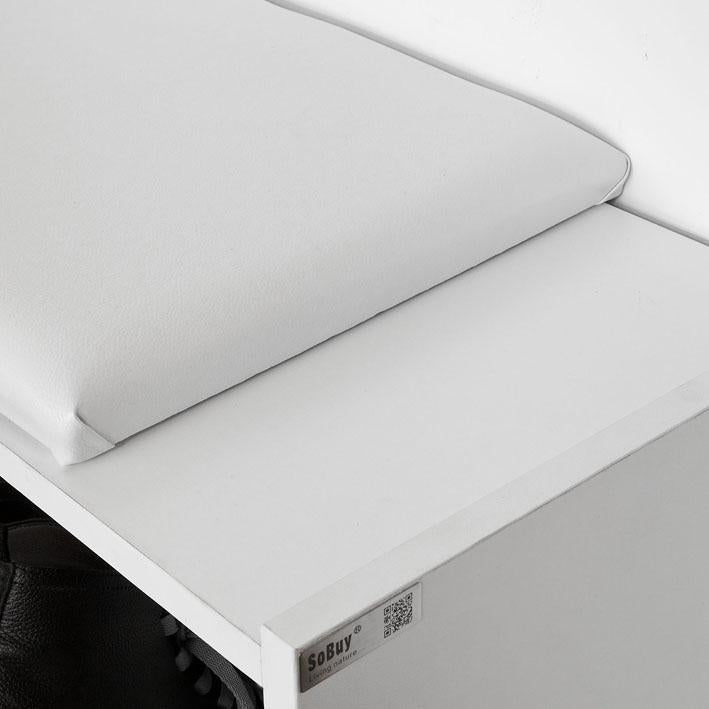 SoBuy FSR16-W Rangement pour chaussures | Blanc | MDF | 60 X 30 X 48