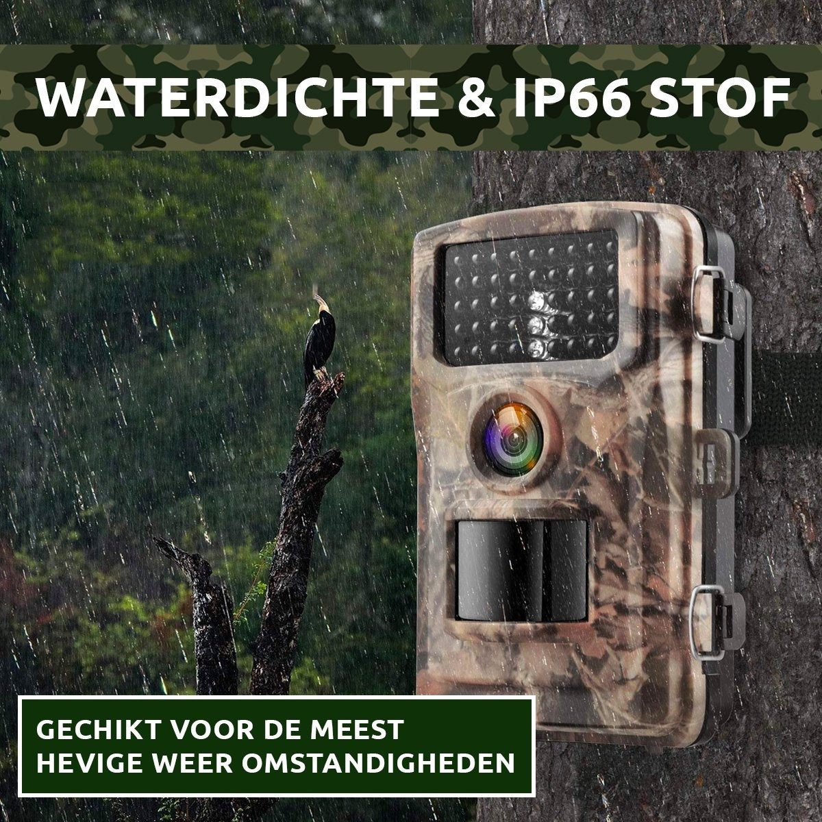 AyeCam Wildcamera - Draadloos - Wildcamera met Nachtzicht – Infraroodcamera – Inc. 32 GB SD Kaart - 4K Ultra HD Camera - met Geluidsopname
