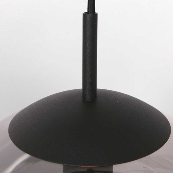 Steinhauer - lampe suspendue - Bollique - noir - verre métal - Ø 20cm - E27 - 3496ZW