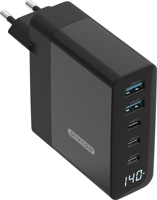 Sitecom - Chargeur - 140W - Chargeur mural - Affichage LED
