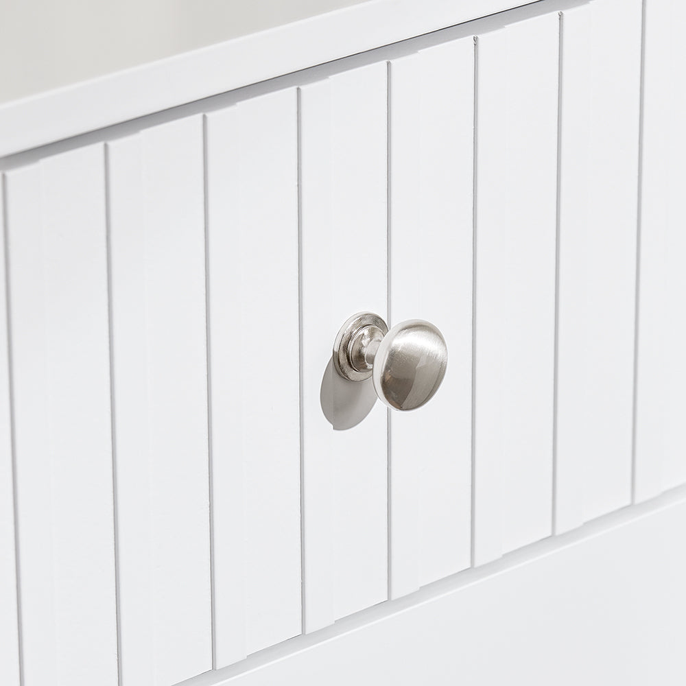 SoBuy BZR194-W Meuble de salle de bain d'angle blanc - Meuble de rangement étroit avec tiroir et porte - 44x31x80 cm