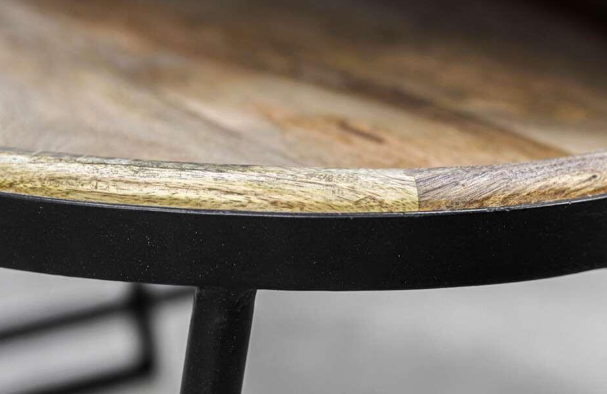 Wood Selections Table basse Paulson - Lot de 2 - Bois de manguier & Fer noir - 45x90x60 cm