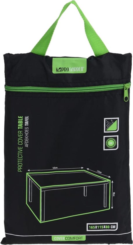 ProGarden Housse de table de jardin 165x115x80 cm noir