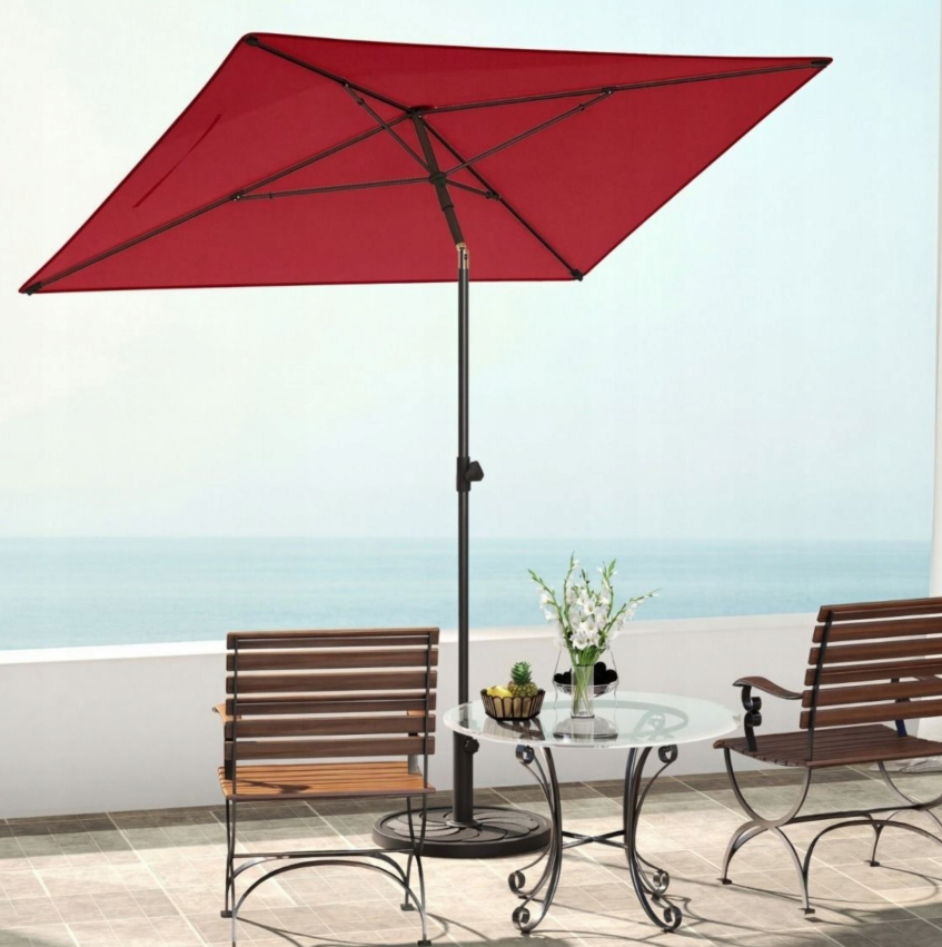 Parasol de balcon rectangulaire Coast avec fonction d'inclinaison - Rouge - 245 x 140 x 213 cm