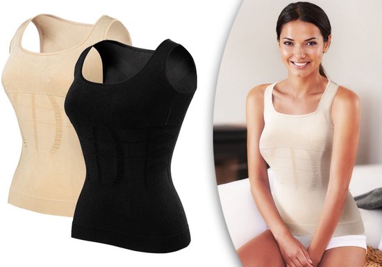 Sous-pull Milanoro pour femmes - Correction de la silhouette et maintien du dos - Taille XL - Beige