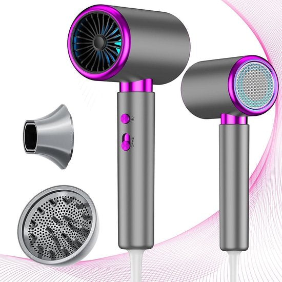 Sèche-cheveux MKSS® avec diffuseur - Argent et violet