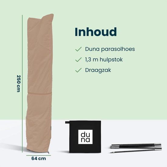 Housse pour parasol à bras articulé et parasol sur pied - Jusqu'à 400 cm - Housse de protection imperméable - Oxford 420D - Aide au montage incluse - Marron taupe