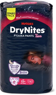 Pantalons de pyjama DryNites pour filles, 13 ans et plus - 48-60 kg - Lot géant