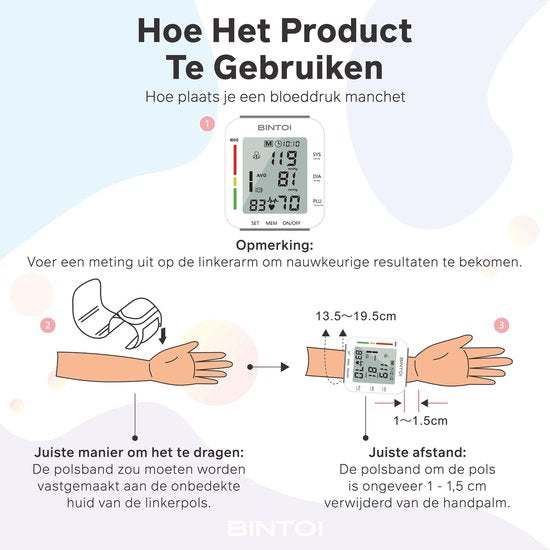 Bintoi® BXE200 - Tensiomètre au poignet - Cardiofréquencemètre