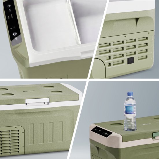 Auronic Electric Cool Box - Compresseur - 21L - 12V et 240 volts - Réfrigérateur de camping - Frigobox Car - Vert