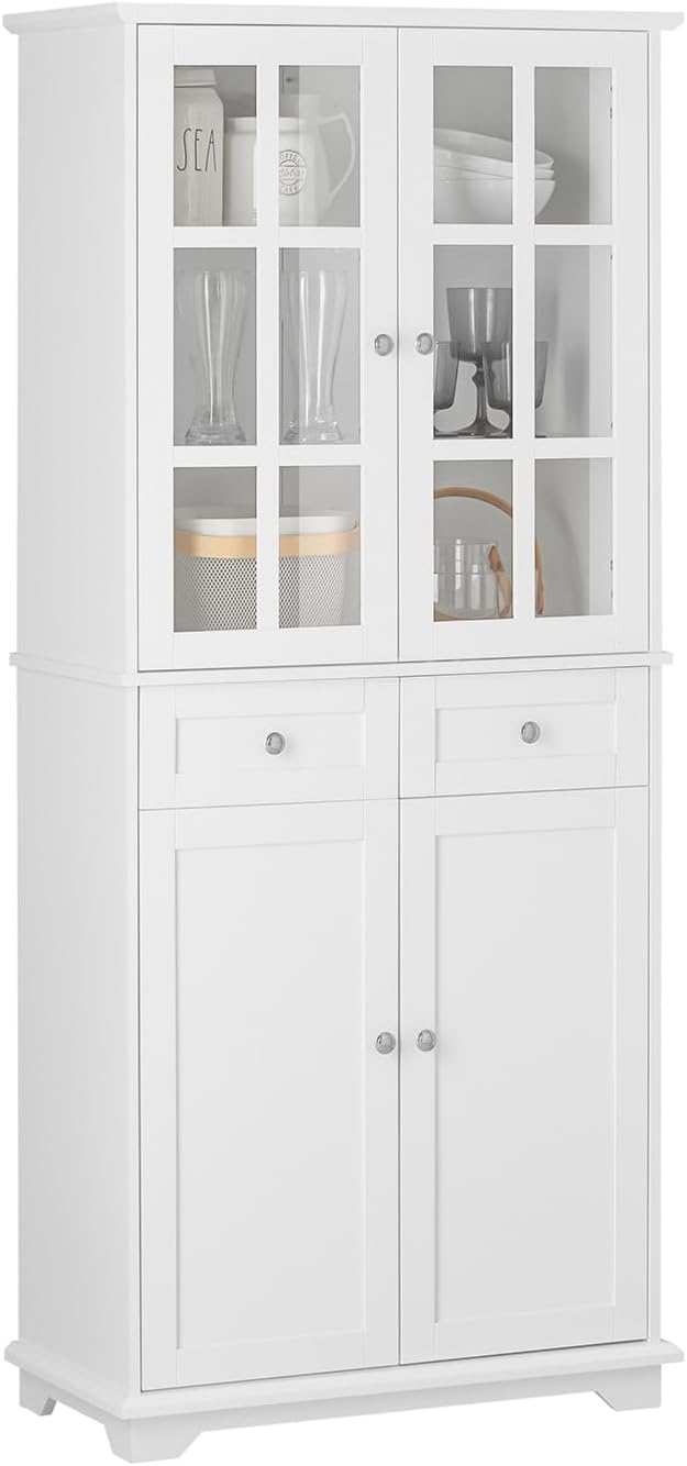 SoBuy Armoire de cuisine - FSB76-W - MDF - Max. 100kg - 75x40x175cm - Blanc