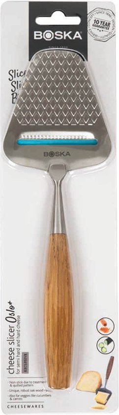 Boska Cheese Slicer Oslo+ - Antiadhésif - chêne européen - acier inoxydable - Ergonomique - Multifonctionnel