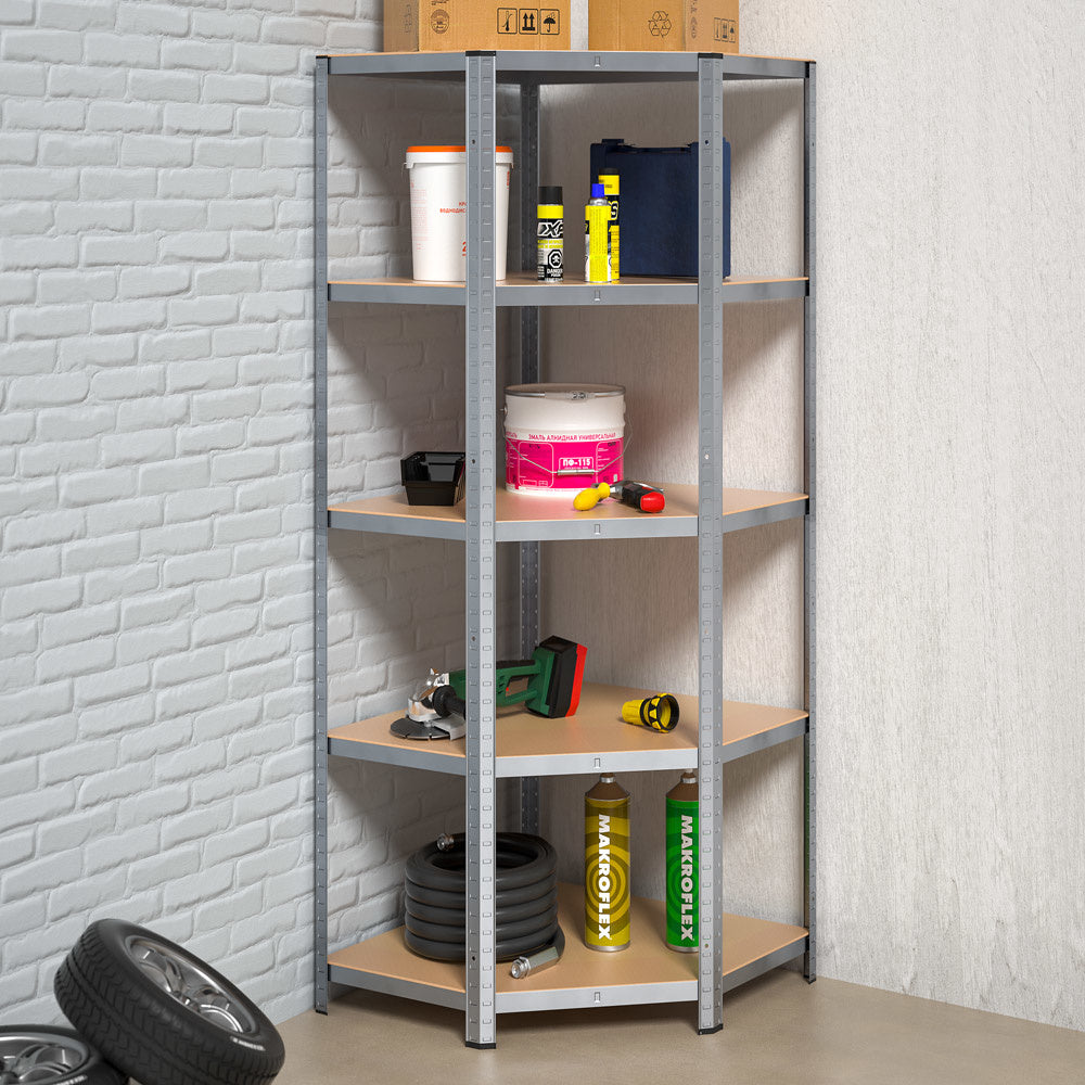 Stellingskast Hoek - Opbergplanken - Boutloze plank 180x70x40cm Gegalvaniseerd 875kg