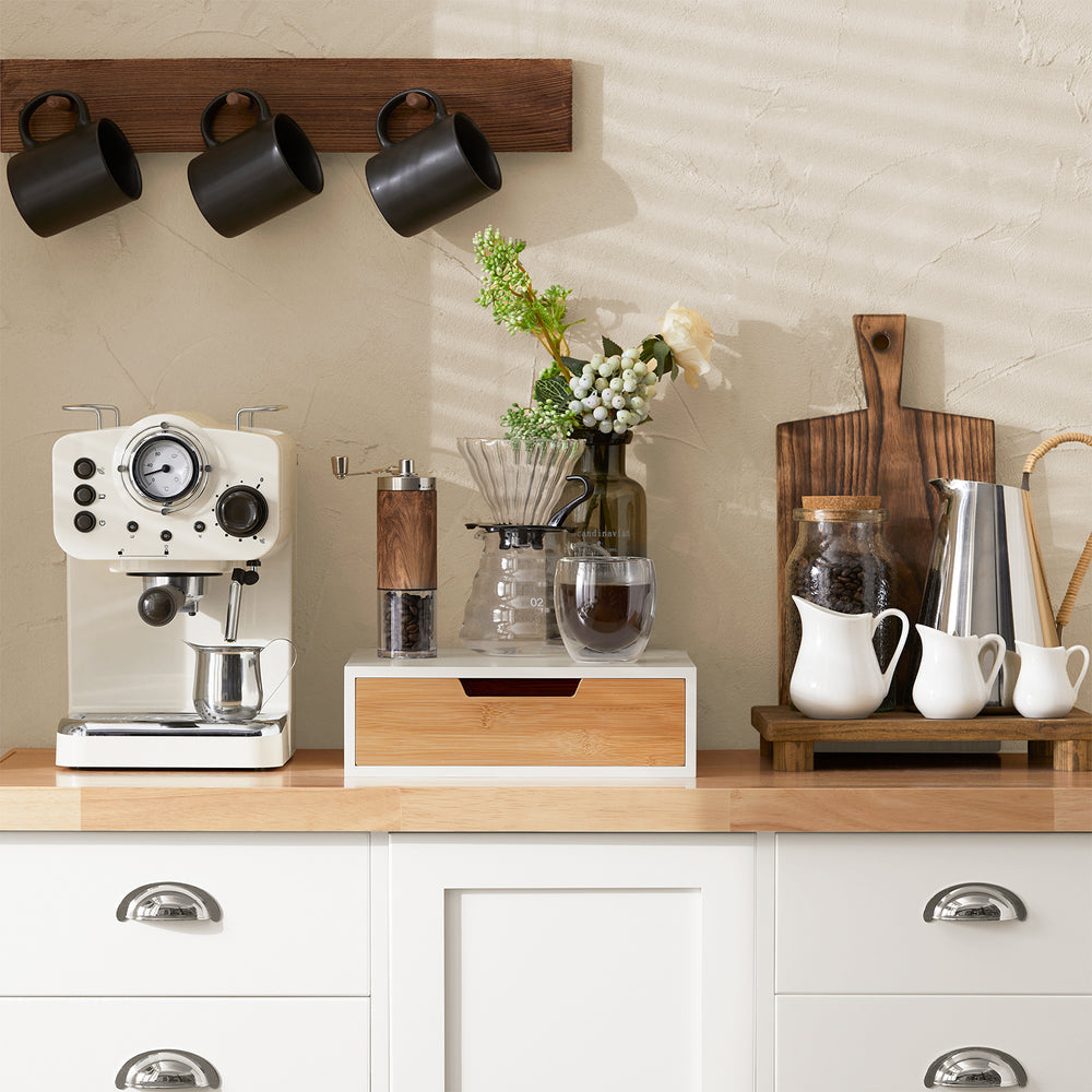 SoBuy FRG179-WN Porte-capsules à café - Bambou - 30x9x31 cm