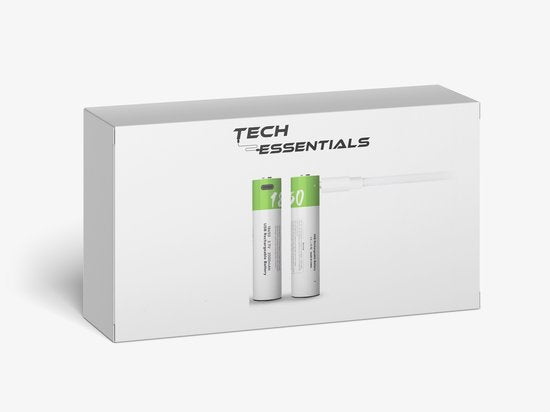 2-Pack Tech Essentials® 18650 USB-C Batteries rechargeables - Li-ion 3.7V - 2000mAh - Bouton - Batterie - Lithium