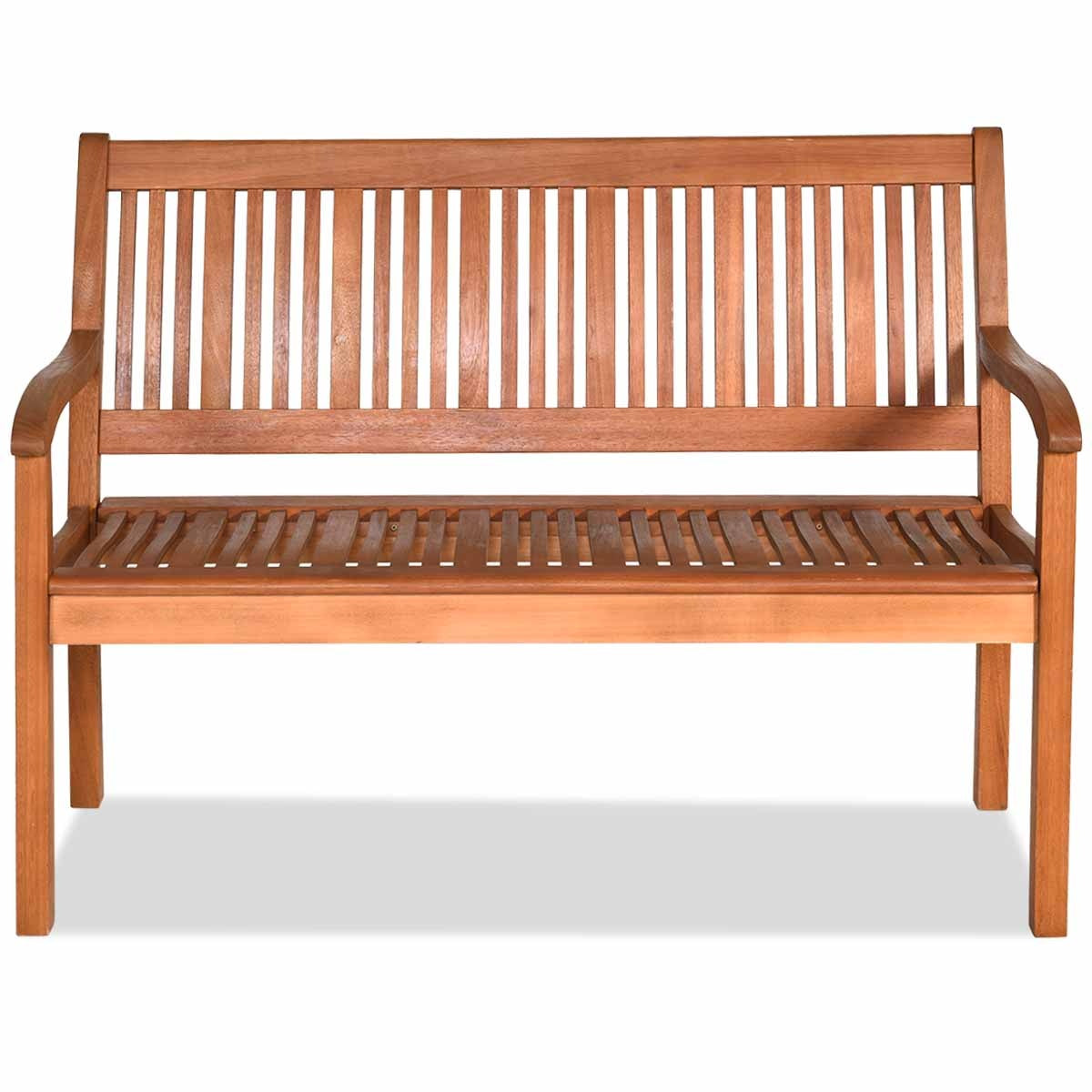 Coast Garden Bank gemaakt van houten vaste tuinbank voor 2 personen met een ronde rugleuning en brede armleuningen 126 x 63 x 91 cm