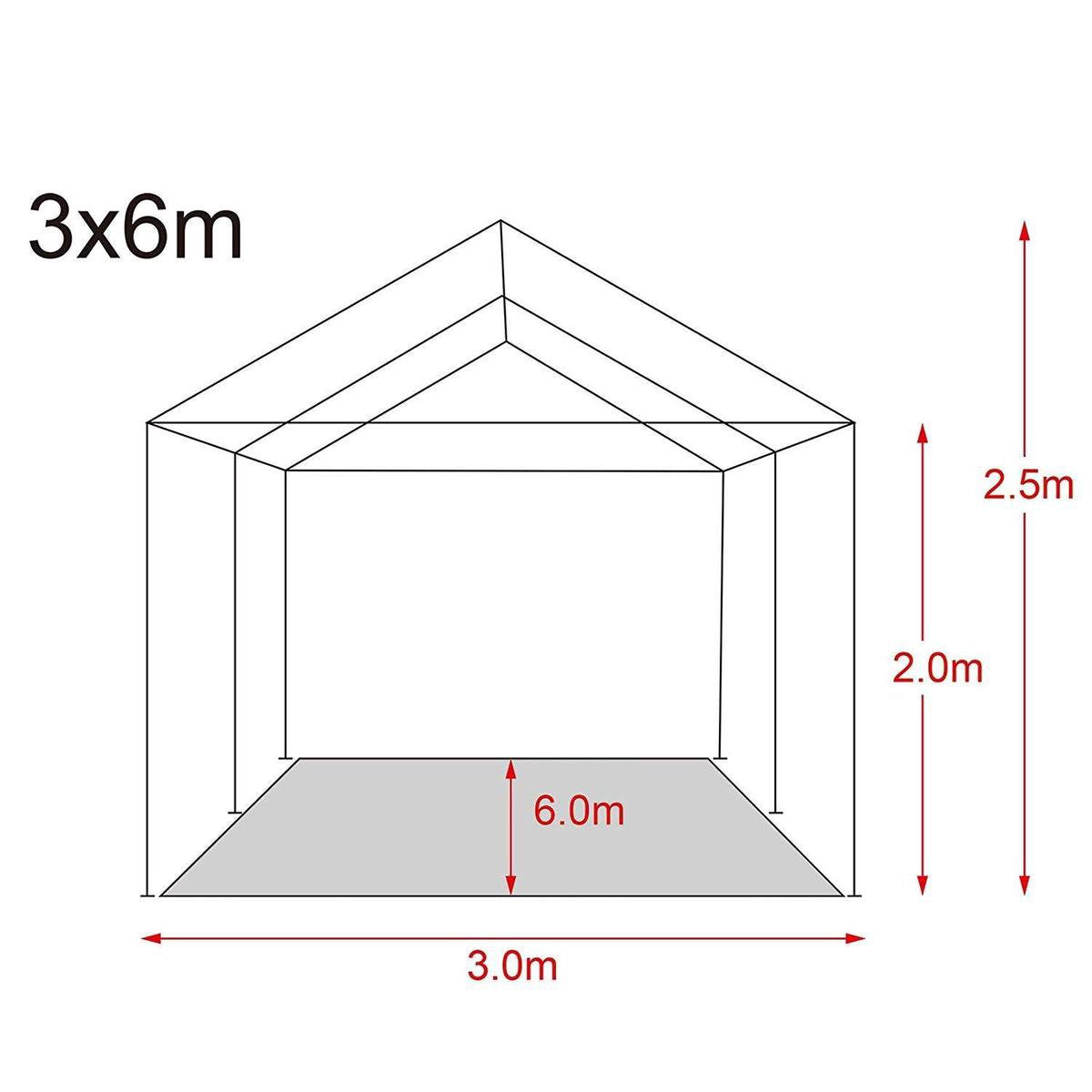 CASARIA Pavillon 3x6 m Vert - Tente de réception déperlante avec 6 parois et fenêtres - Protection UV - 18 m² - Tente de jardin pour fêtes