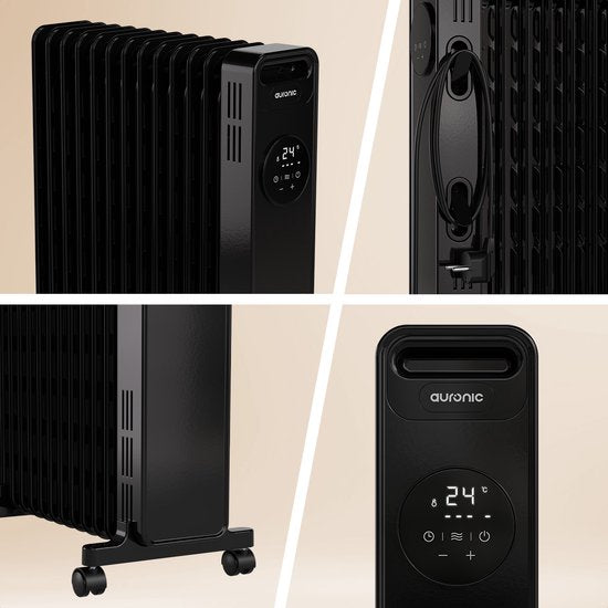 Auronic Oil Radiator - Radiateur électrique - 2500W - Noir