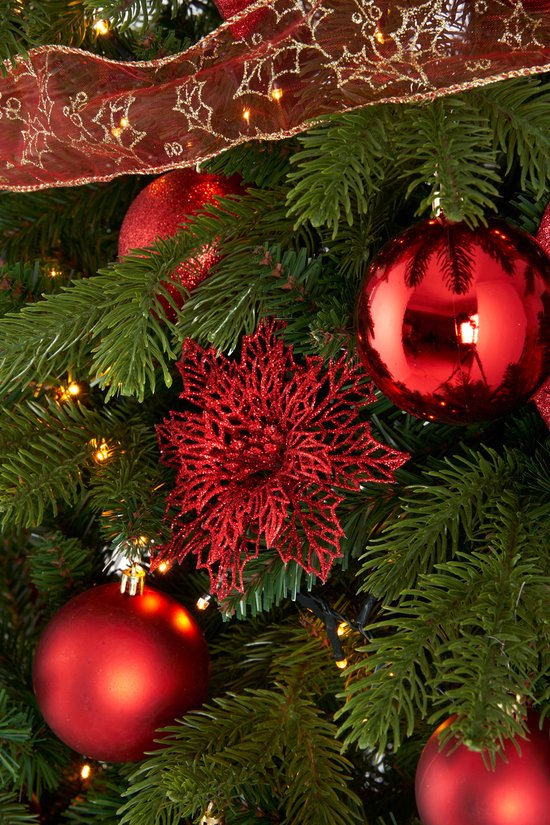 Set de décoration de sapin de Noël House of Seasons - 100 pièces - Rouge