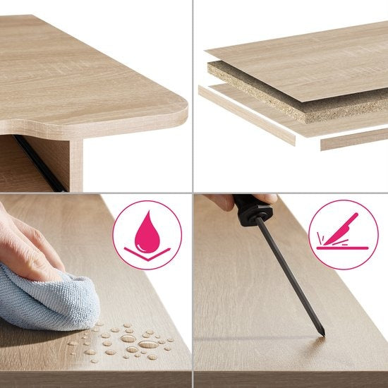 tectake - Hoekkast Newbridge 34x34x125cm - lichtbruin - 404774