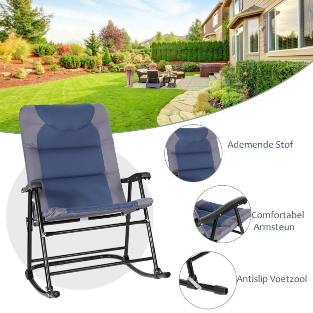 Coast 3-piece folding bistro set Outdoor Swenk chairs with table blue + grey