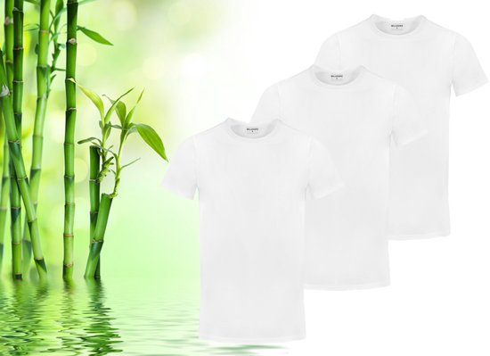 3 T-shirts en bambou doux - Noir - Col rond - XXL
