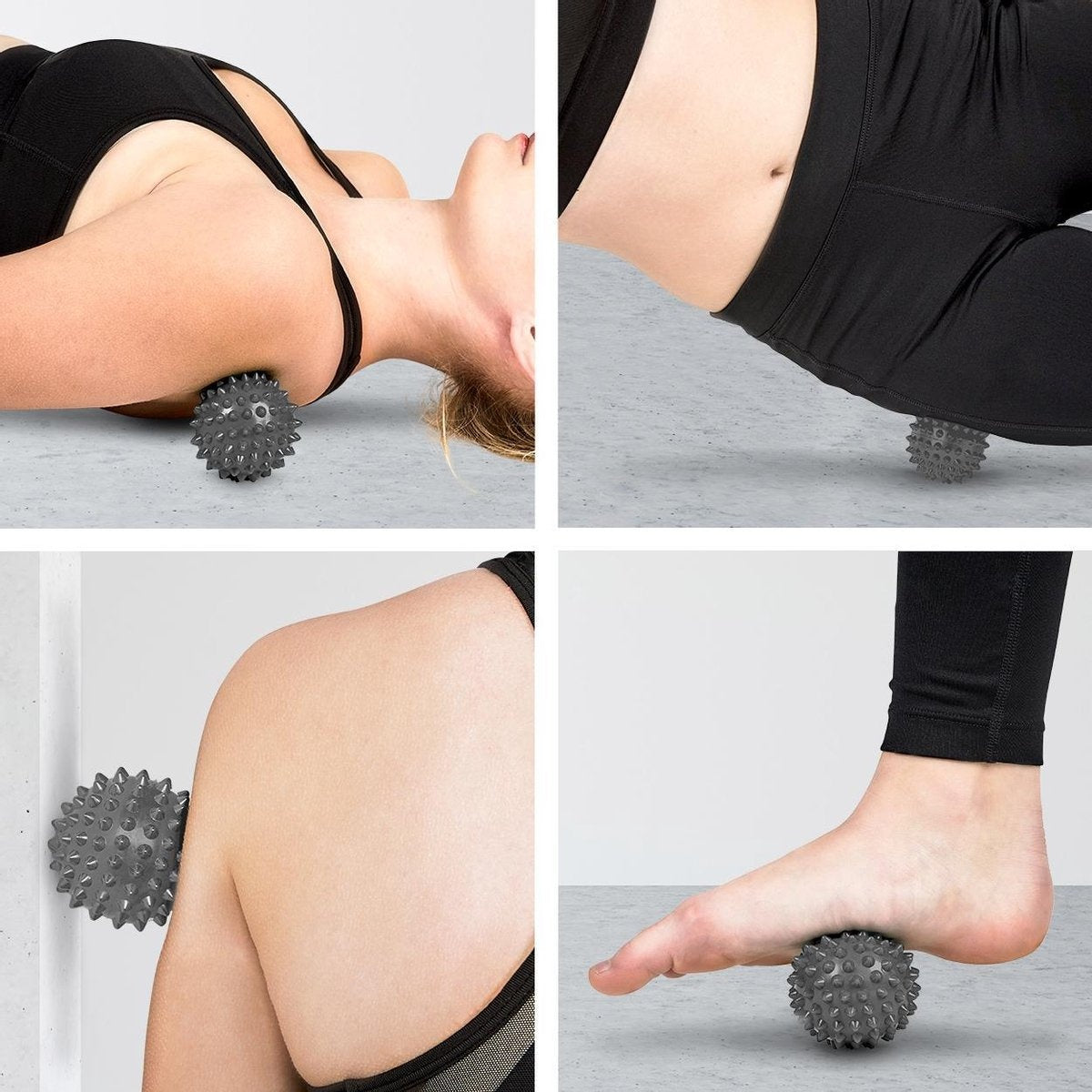 Tapis d'acupression avec coussin - LifeGoods - Tapis Shakti - 66x40x2cm - Gris/Blanc