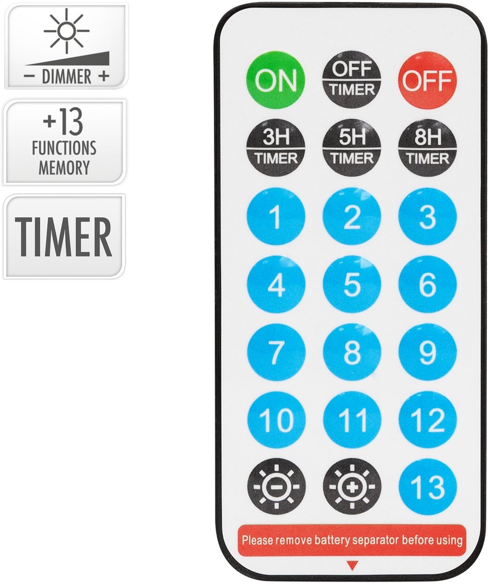 Chaîne lumineuse solaire à LED - 11 m - 560 LED blanc chaud - 13 positions - minuterie