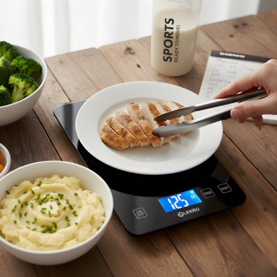 Balance de cuisine numérique de précision – Balance de cuisine – 1 g à 15 kg – Fonction tare – Noire