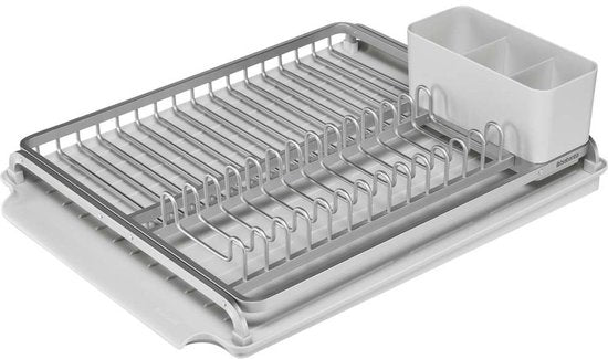 Égouttoir SinkSide de Brabantia - avec bac de récupération et porte-couverts - Gris clair
