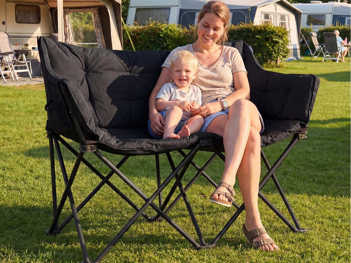 Banc de camping Trvlmore - 118 x 64 x 93 cm - 2 personnes - premium comfort - châssis en aluminium
