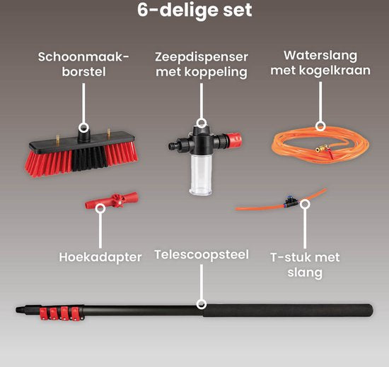 Brosse à laver télescopique Shine / Brosse à eau rétractable - XXL 7 mètres
