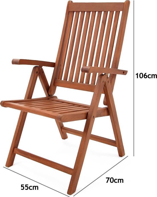 Casaria -Chaises de jardin Vanamo - certifié FSC® - 2 pièces