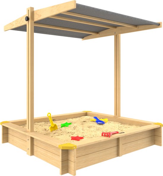 Spielwerk Sandbox - Bois Toit solaire UV 50+ Fritzi - 140x140x120cm